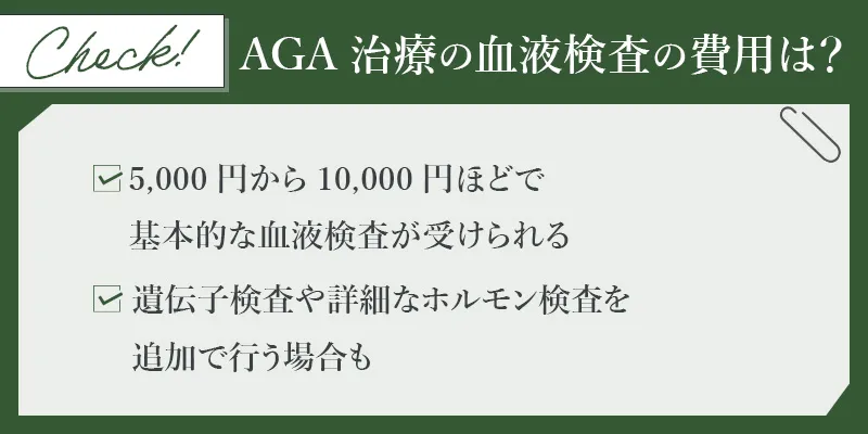 AGA治療における血液検査の費用