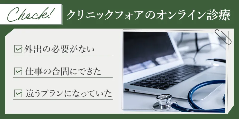 クリニックフォアのオンライン診療の評判について