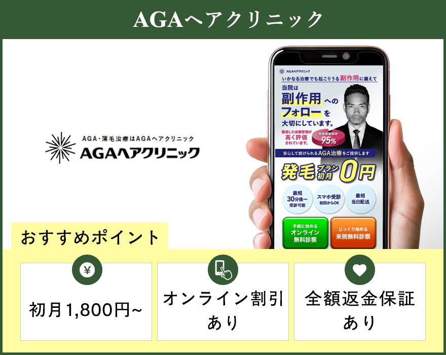 AGAヘアクリニックのバナー