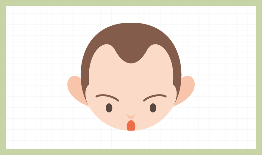 M字ハゲを頭頂部から映した男性のイラスト