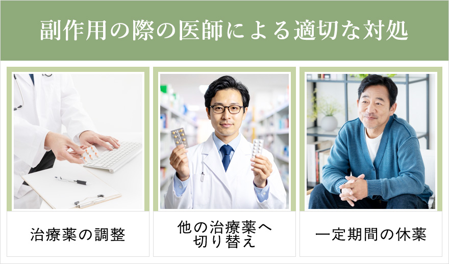 副作用が出た際の医師の対処
