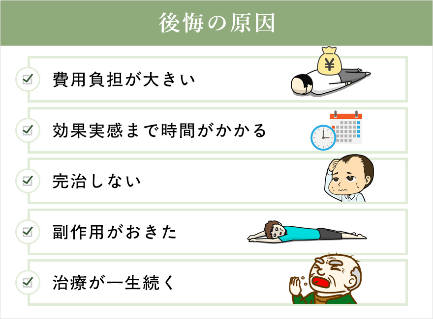 AGA治療で後悔する5つの事