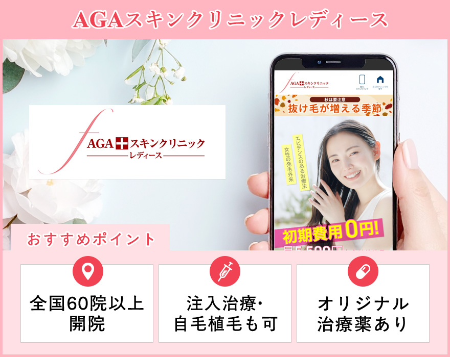 AGAスキンクリニックレディースの特徴まとめバナー